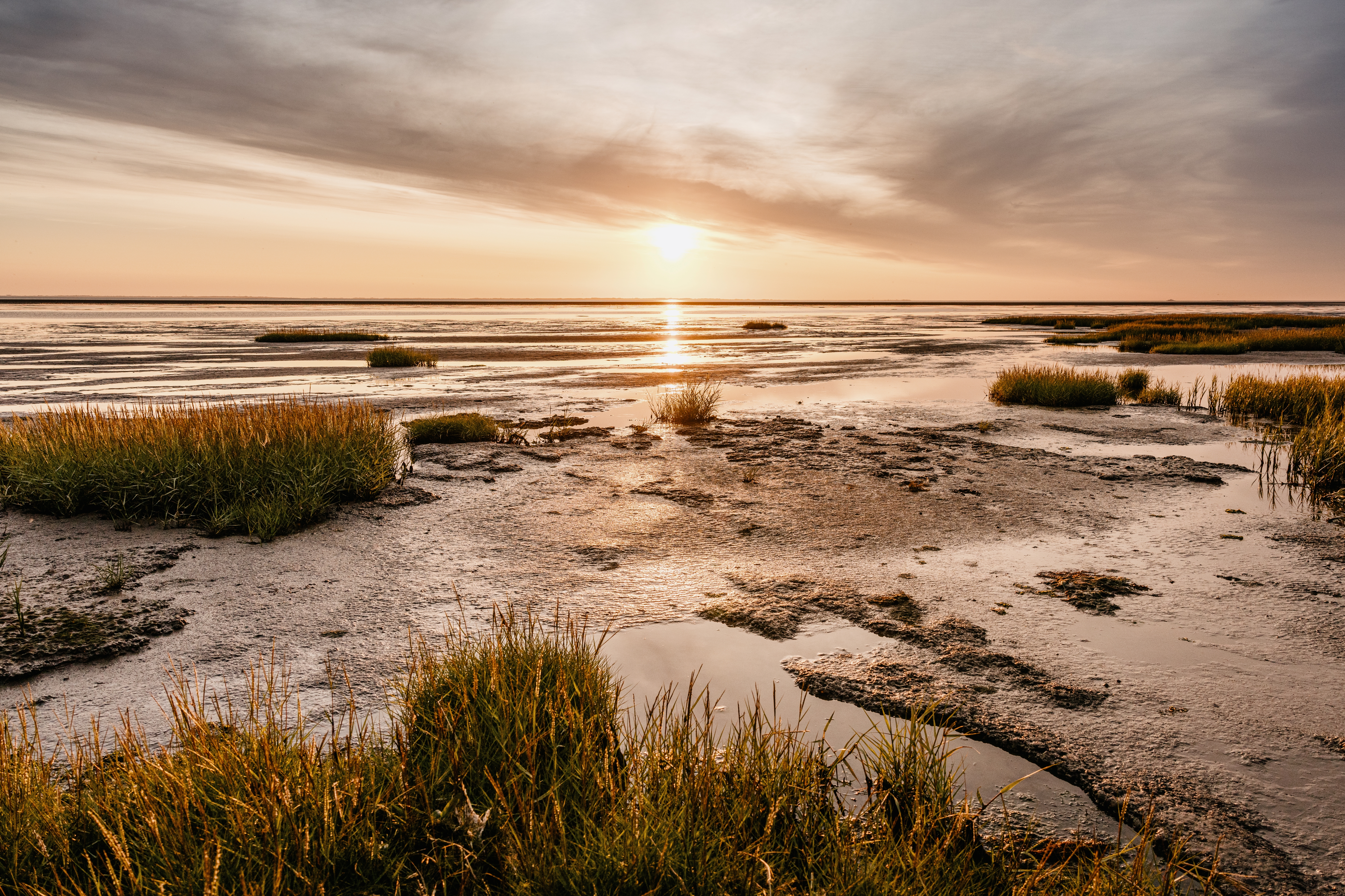Sonnenuntergang am Wattenmeer
