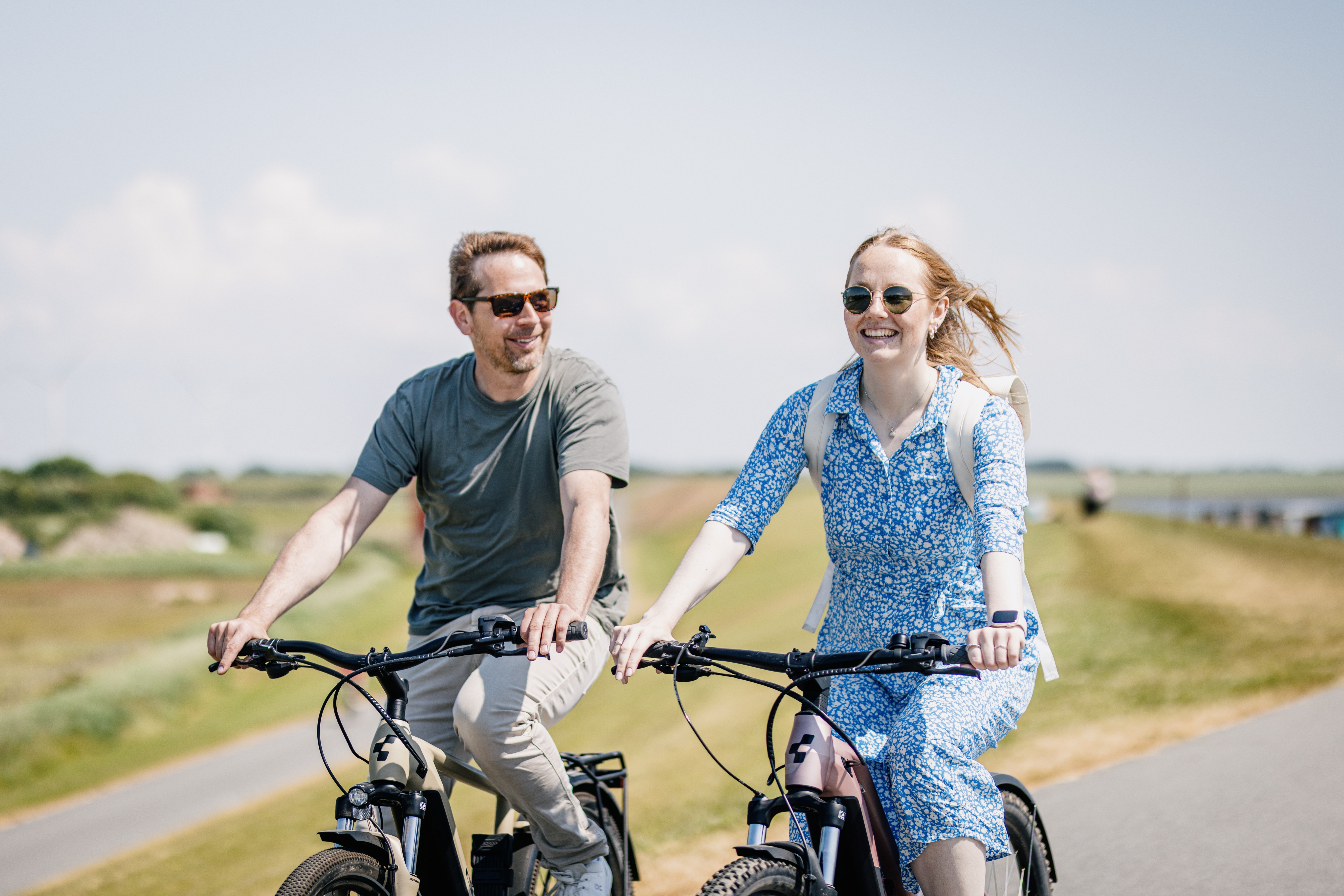 Fahrradtour am Deich in Nordfriesland