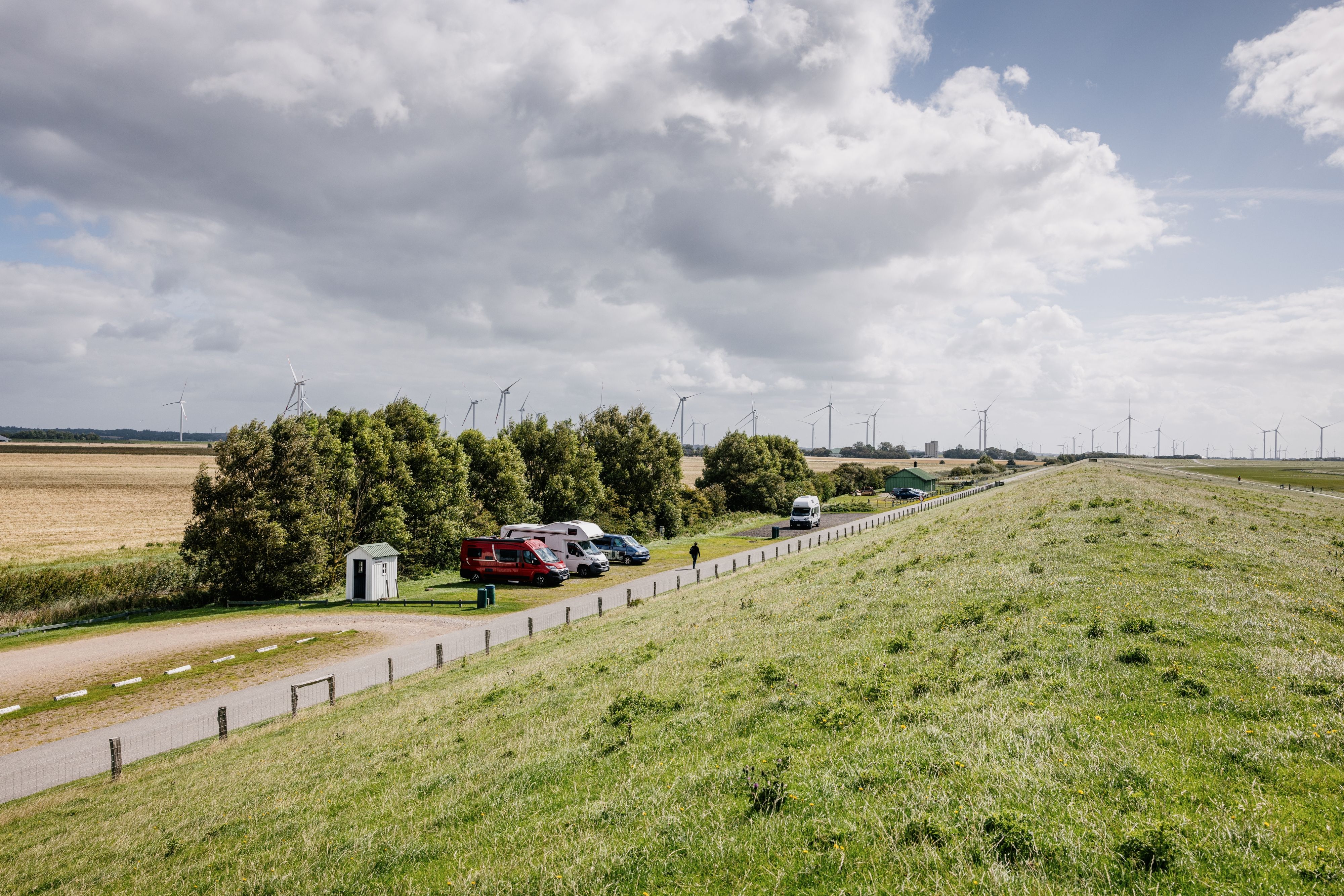Womo-Stellplatz direkt am Deich beim Amsinck-Haus