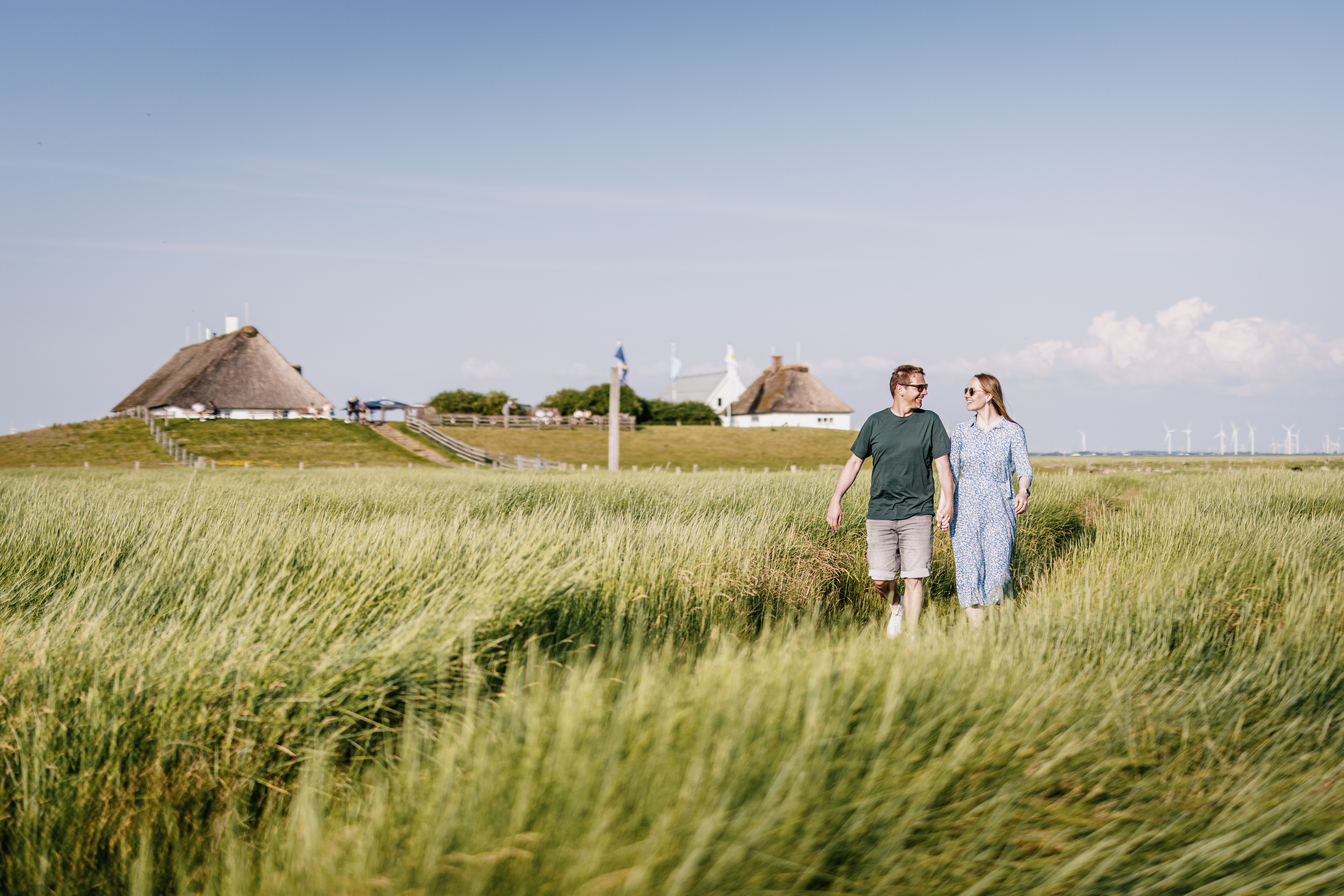 Zum Baden auf der Hamburger Hallig im Sommer