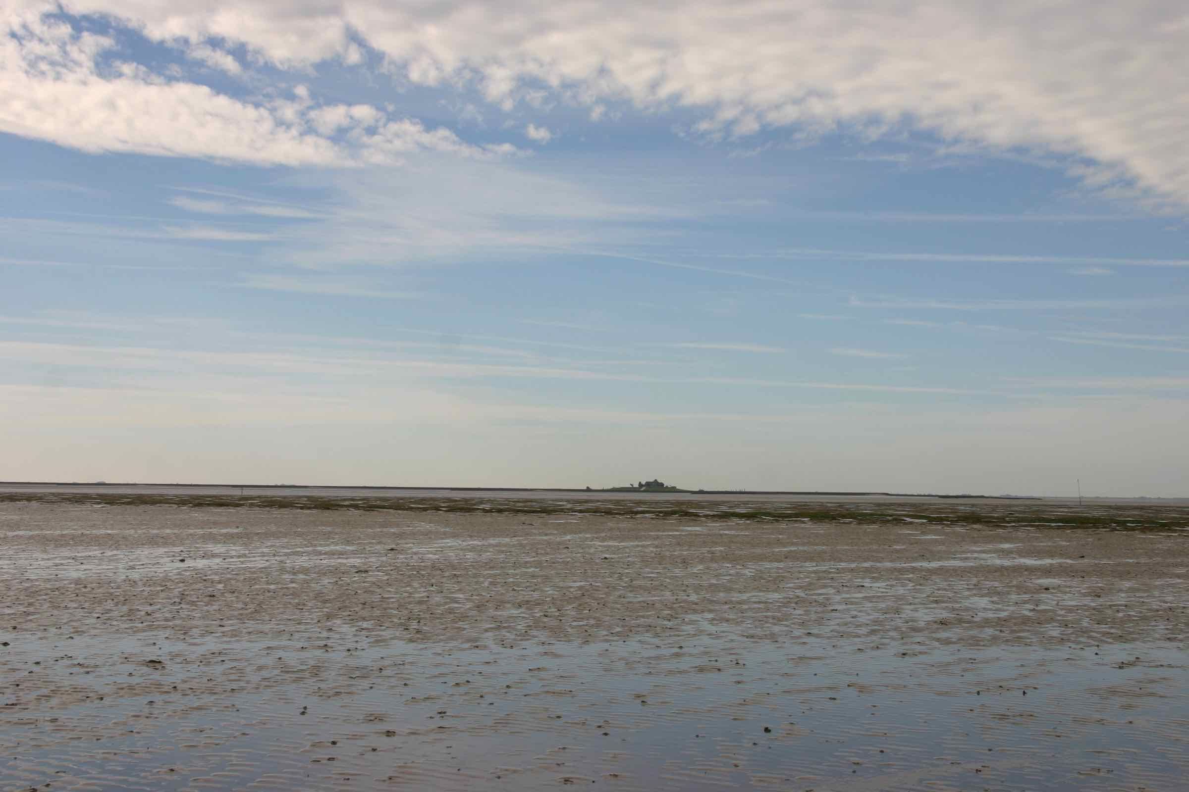 Süderoog liegt mitten im Nationalpark Schleswig-Holsteinisches Wattenmeer. Wir starten auf Pellworm und laufen 6 km bis zum Herz der Nordsee. Nach kurzem Aufenthalt und Führung auf der Hallig geht es übers Watt zurück.