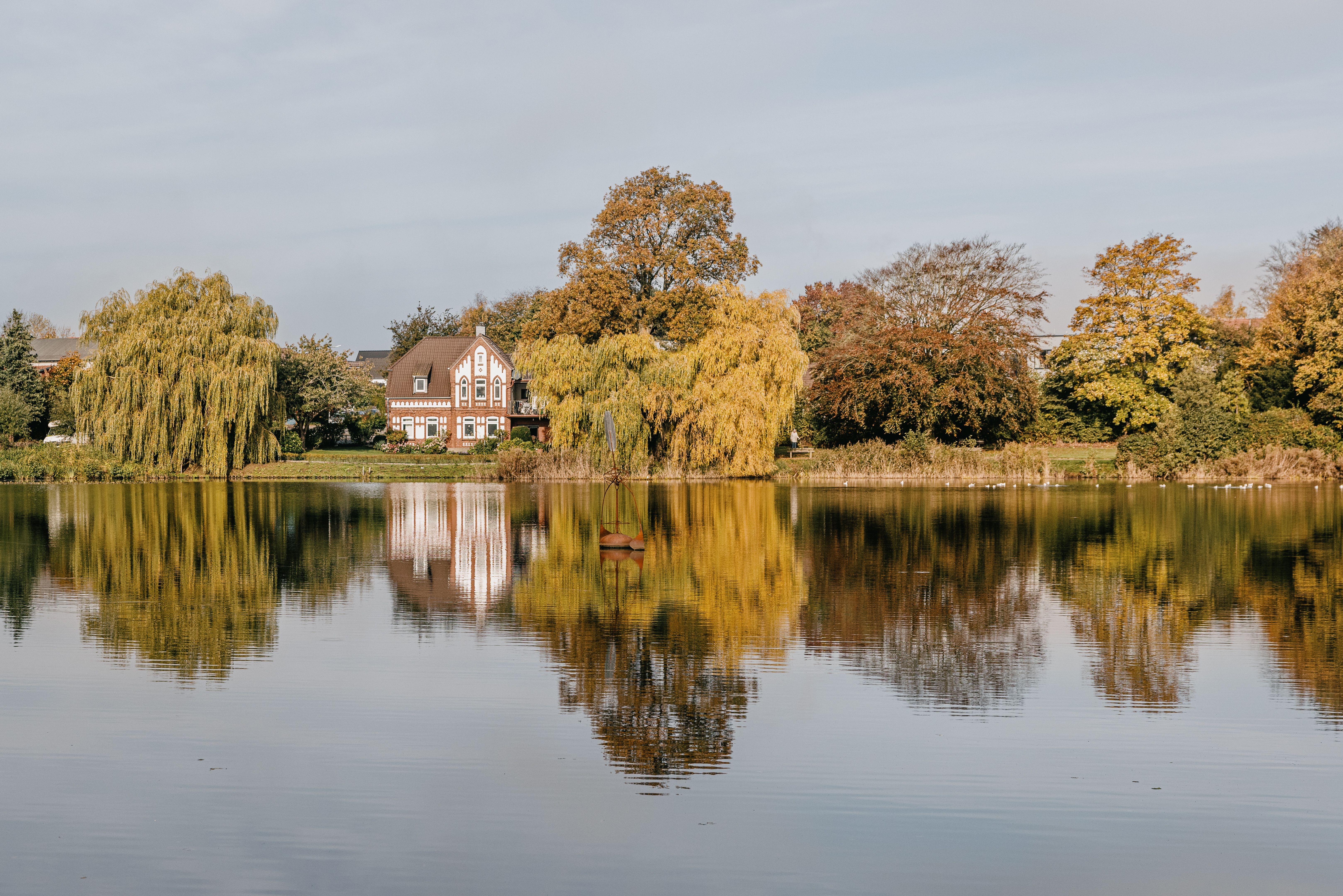 Blick auf den Mühlenteich in der Kleinstadt Bredstedt